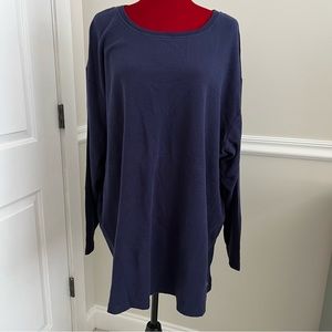 Denim & Co. waffle knit long sleeve crew neck tunic